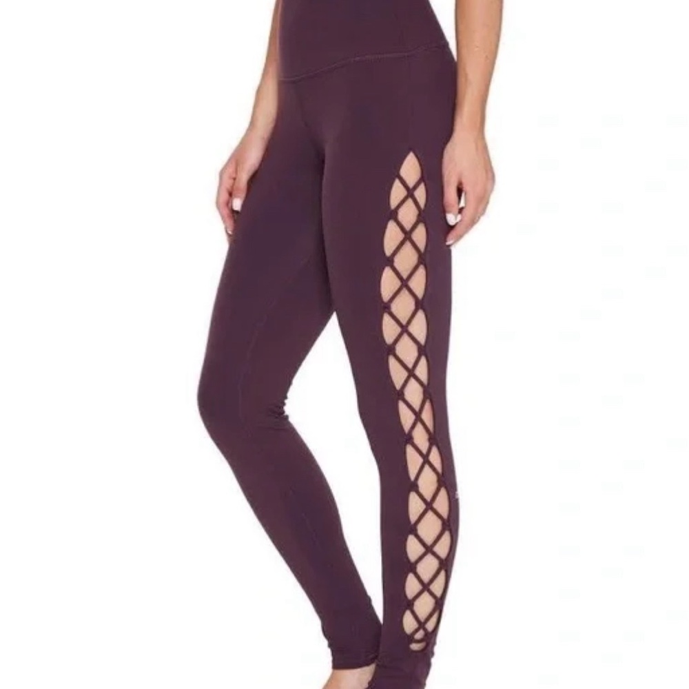 ALO Yoga Interlace Leggings Full-Length in Eggplant